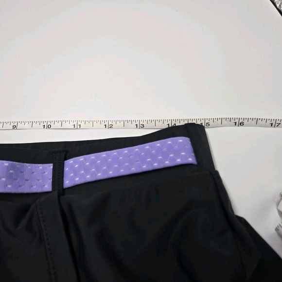 Free Country Swim Skirt Bottoms Bikini Under Black‎ W/ Purple Size Large 12/14 - Picture 3 of 7